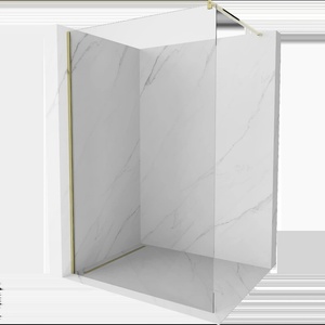 Mexen Kioto преграда за душ Walk-in 55 x 200 cm, прозрачна 8 mm, златна - 800-055-101-50-00 (800-055-101-50-00)