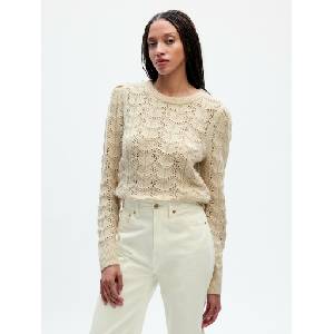 GAP Плетен пуловер с вълнена смес GAP GAP | Bezhov | ЖЕНИ | XXS