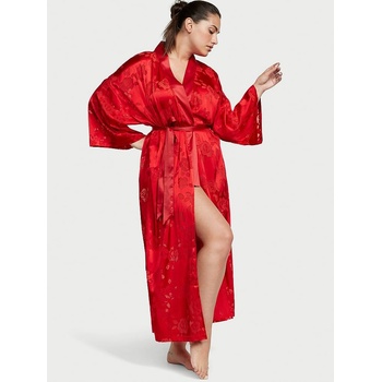 Victoria's Secret dámský dlouhý saténový župan ze speciální vintage kolekce VS červenýžový