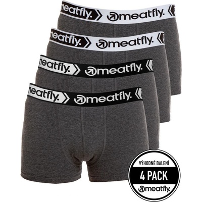 Meatfly pánské boxerky Balboa Boxershorts Four Pack Grey Heather – Zboží Dáma