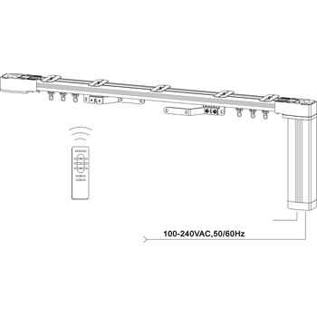 Image 1 of Raex MD MD 360 -1.2 Nm - Комплект електрически корниз с дистанционно и релса