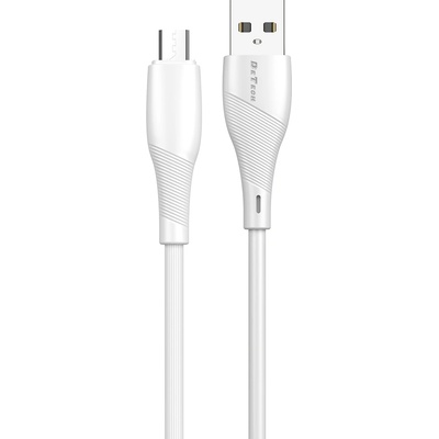 DeTech Кабел за данни DeTech DE-44M2, Micro USB, 2.0m, White - 40267 (DE-40267)