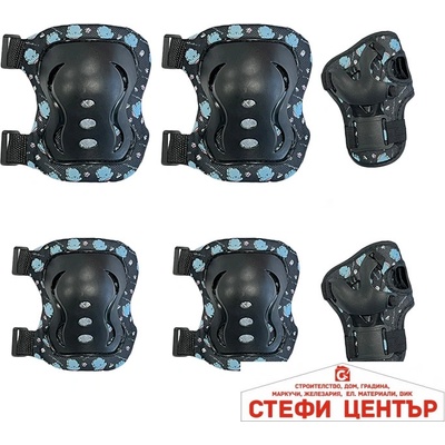 Paolo Детски наколенки РА1011 - 6бр / к-т - Черни (721149)