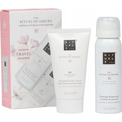 Rituals The Ritual Of Sakura sprchová pěna The Ritual Of Sakura Zensational 50 ml + tělový krém The Ritual Of Sakura Magic Touch 70 ml dárková sada