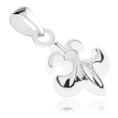 Šperky eshop Stříbrný přívěsek 925 liliový květ Fleur de Lis lesklý povrch SP38.27