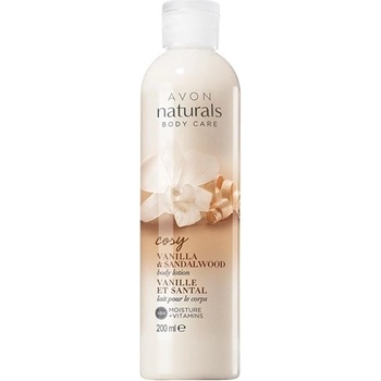 Avon Naturals tělové mléko s vanilkou a santalovým dřevem 200 ml