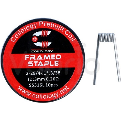 Coilology predmotané špirálky Framed Staple SS316L 0,26ohm