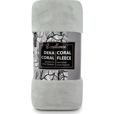 BedTex deka z mikroplyše CORAL FLEECE jednobarevná ŠEDÁ 150x200