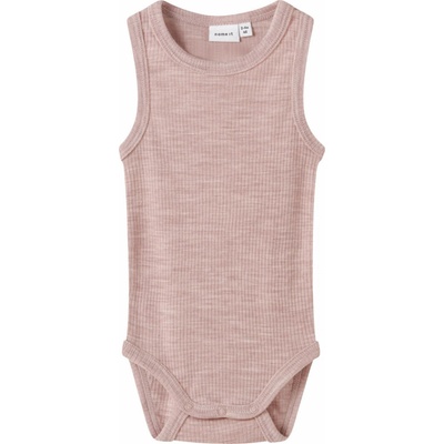 Dětské body s merinem Name It tílko Wax shadow grey