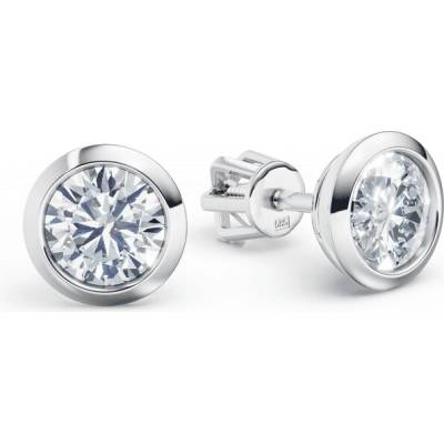 DF Dámske náušnice 3677 z bieleho zlata s diamantmi o celkovej hmotnosti 1,44 ct