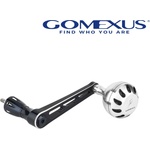 GOMEXUS Единична дръжка с ръкохватка (ноб) Gomexus Aluminum Handle with Power Knob Silver & Black CJ63 70mm x 45 mm Риболовна макара
