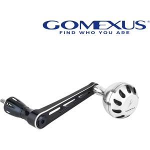 GOMEXUS Единична дръжка с ръкохватка (ноб) Gomexus Aluminum Handle with Power Knob Silver & Black CJ63 70mm x 45 mm Риболовна макара