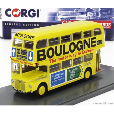 Corgi AEC Type Rm Autobus London Transport Boulogne Route 88 Mitcham Cricketers 1949 Žlutá 1:76