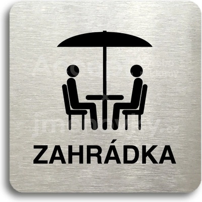 ACCEPT Piktogram zahrádka IV - stříbrná tabulka - černý tisk bez rámečku