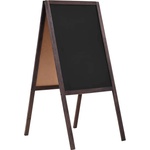 vidaXL Двустранна черна дъска, кедрово дърво, свободностояща, 40x60 см (246430)