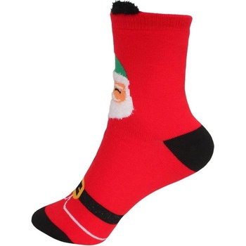 Дамски термо чорапи в червено с Дядо Коледа