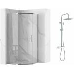 Rea Комплект душ кабина Rea Axin хром 90x90 и душ колона Invena Svart хром (5902557367092+AU-85-001-X)