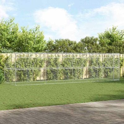 vidaXL Klec pro psy se střechou sada 4 ks 800 x 200 x 200 cm pozinkovaná ocel stříbrná 9799.3368338