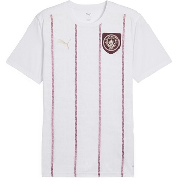 Image 1 of PUMA Риза с къс ръкав Puma Manchester City Pre Match Short Sleeve Shirt Adults - White/Jasper