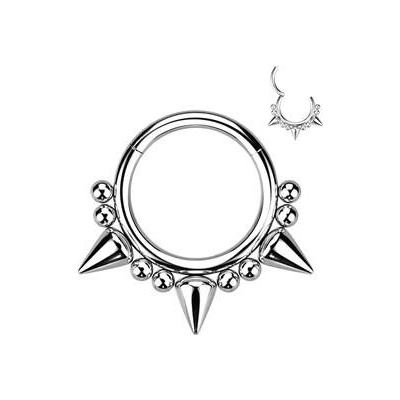 Šperky4U piercing kruh segment s hroty K01066-1210