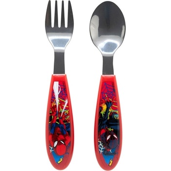 Stor Метални прибори Stor - Spiderman Moving Target, 2 броя (83518)