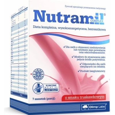 NUTRAMIL Complex jahoda kompletná výživa vrecúška 7 x 72 g