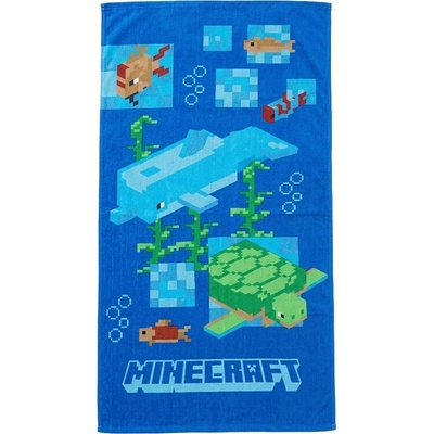 Carbotex osuška Minecraft delfín a želva 70 x 140 cm