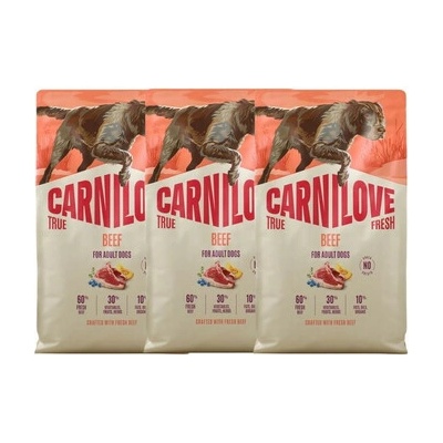 Carnilove True Fresh Dog Beef for Adult All Breeds 3 x 4 kg