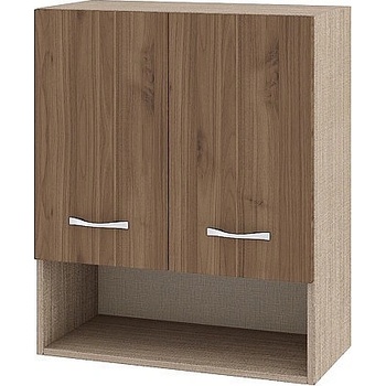 ИРИМ Горен шкаф с две врати и ниша Сити МО-7 мока / орех адмирал 60 см