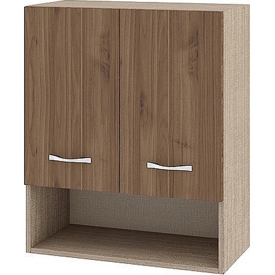 ИРИМ Горен шкаф с две врати и ниша Сити МО-7 мока / орех адмирал 60 см