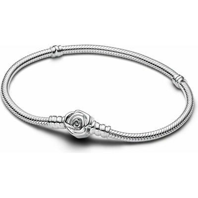 PANDORA Hadovitý řetízkový náramek Pandora Moments Rozkvetlá růže 593211C00-16