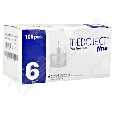 Medoject fine jehly do inzulin. per 31G x 6 mm 100 ks