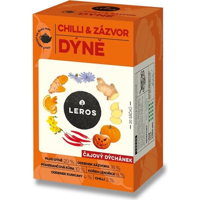 LEROS Čajový dýchánek Chilli zázvor & dýně 20 x 2 g
