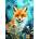 Enjoy - Puzzle Red Fox on Blue - 1 000 piese