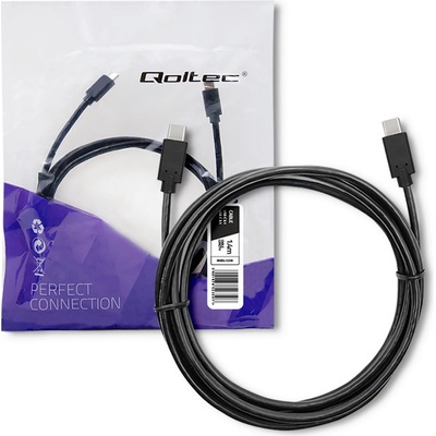 Qoltec 52350 USB 3.1; USB C vidlice,z obou stran, 1,4m, černý