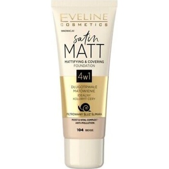 Eveline Satin Matt Mattifying & Covering Foundation 4in1 101 Ivory tekutý make-up so zmatňujúcim účinkom 30 ml