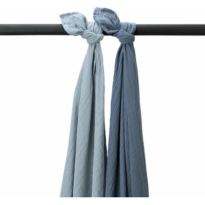 Meyco Mušelínové zavinovací / osušky 120 x 120 cmcm Jeans blue/Indigo 2 ks