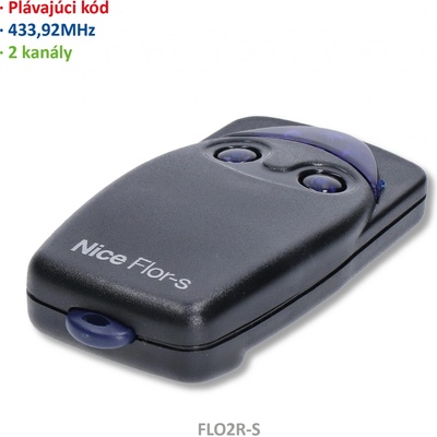 Vysielač 2-kanálový, 433MHz, plávajúci kód, čierny