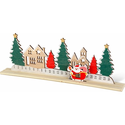 X-Tech Adventný kalendár - vianočná dedinka - MDF - 40 x 12 cm