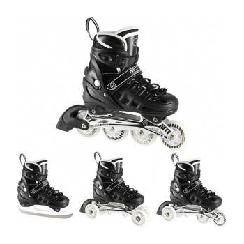 NILS Extreme Rollers Nils Extreme NH10905 4in1 BLACK LED SIZE S (31-34) LYVOROLLERS WITH DIMENSIONS. HOCKEY PLOZA NILS EXTREME
