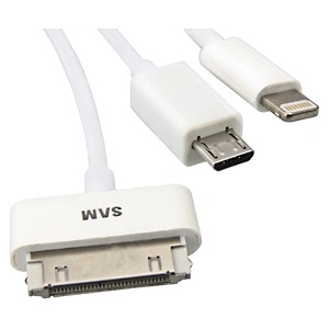 Trendy8 Захранващ и/или синхронизиращ кабел за iPad, iPhone, Samsung и други устройства - Trendy8 4in1 (30 см. )