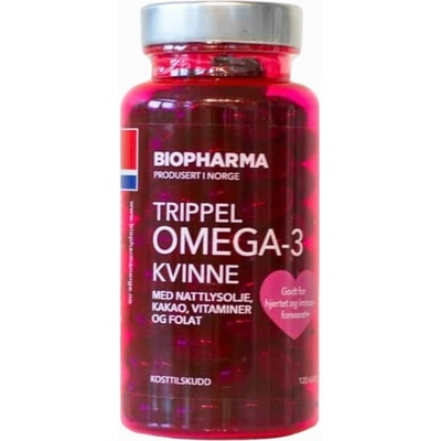 Biopharma Trippel OMEGA 3 Kvinne Kakao 120 kapsúl