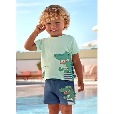Mayoral Бермуди трикотаж play индиго за бебе момче Mayoral крокодил