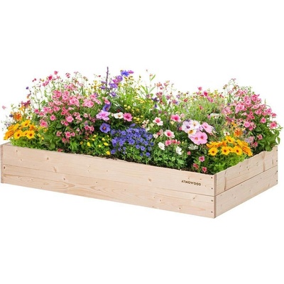 Atmowood Dřevěný vyvýšený záhon 120 x 60 x 20 cm hnědý