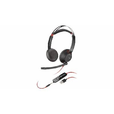 Poly Blackwire C5220 - Blackwire 5200 series - náhlavní souprava - náhlavní - kabelové - USB-A, 3.5 mm jack - černá - certifikováno pro Microsoft Teams, Certified for Skype for Business, Certifikováno