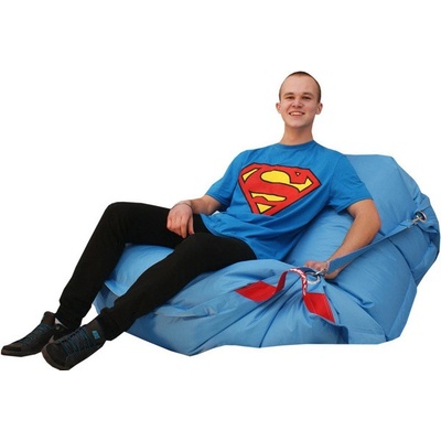 BeanBag Comfort 189x140 cm s popruhy cyan