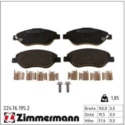 Sada brzdových platničiek kotúčovej brzdy ZIMMERMANN 22476.195.2