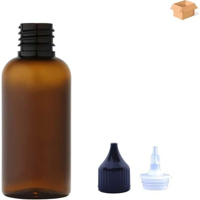 Via Plastová lahvička hnědá s černou špičkou Via 50 ml 800 ks