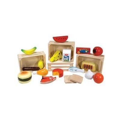 Melissa & Doug Детски комплект за игра Melissa and Doug, Хранителни групи, 21 хранителни продукта, Многоцветни, 000772102711
