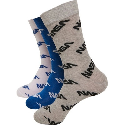 Mr.Tee ponožky NASA Allover Socks 3-Pack blue/grey/white